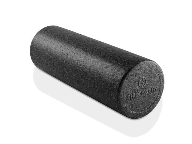 Philosophy Gym 18' High-Density Foam Roller for Exercise, Massage, Muscle Recovery - Round, Black