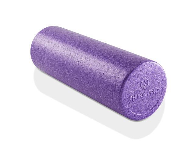 Philosophy Gym 18' High-Density Foam Roller for Exercise, Massage, Muscle Recovery - Round, Purple