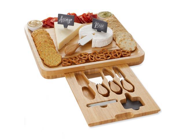 Photos - Chopping Board / Coaster Casafield Bamboo Cheese Board Gift Set - Charcuterie Board Serving Tray fo