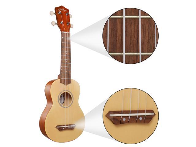 Ashthorpe Soprano Ukulele for Beginners - Two-Tone, 21-inch 4 String Uke Starter Bundle Kit for Kids with Gig Bag, Cloth, and Picks