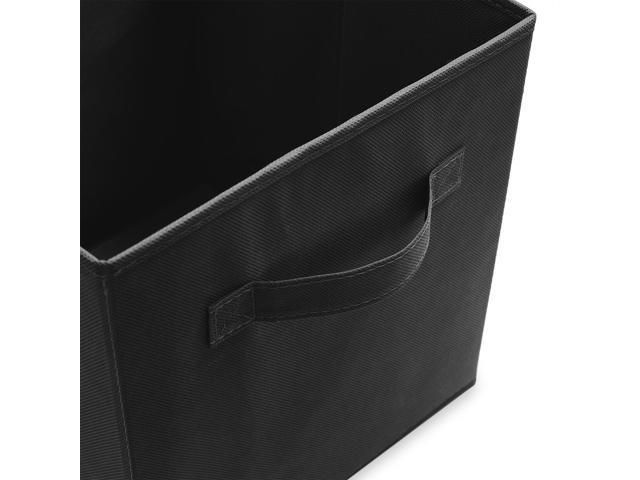 Casafield Set of 6 Collapsible Fabric Cube Storage Bins, Black - 11' Foldable Cloth Baskets for Shelves, Cubby Organizers & More