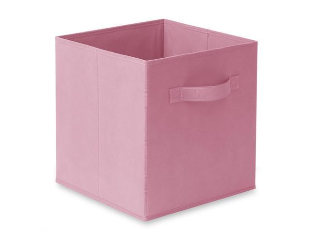 Casafield Set of 6 Collapsible Fabric Cube Storage Bins, Light Pink - 11' Foldable Cloth Baskets for Shelves, Cubby Organizers & More