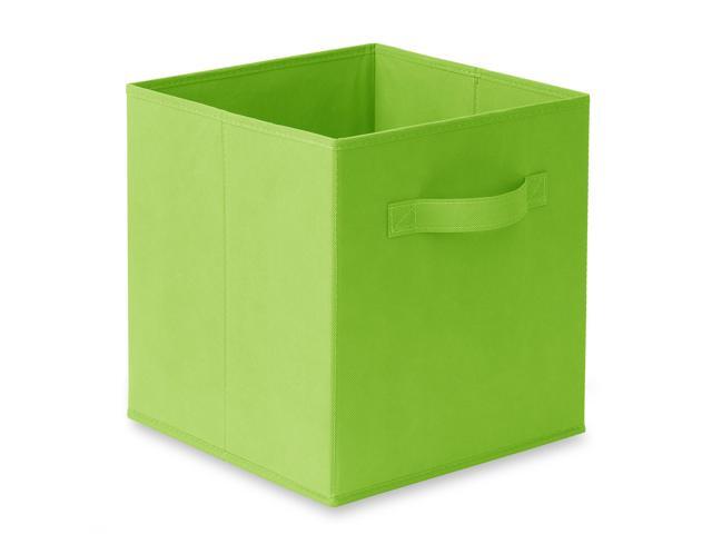 Casafield Set of 6 Collapsible Fabric Cube Storage Bins, Lime Green - 11' Foldable Cloth Baskets for Shelves, Cubby Organizers & More