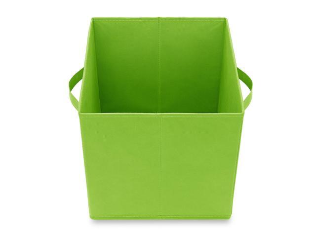 Casafield Set of 6 Collapsible Fabric Cube Storage Bins, Lime Green - 11' Foldable Cloth Baskets for Shelves, Cubby Organizers & More