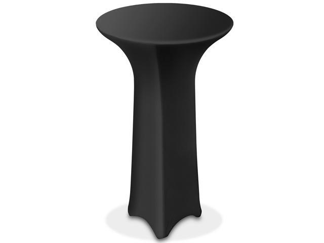Lann's Linens - 32' Round Highboy Cocktail Table Cover, Stretch Spandex Fitted Tablecloth - Black