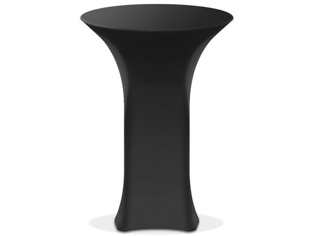 Lann's Linens - 32' Round Highboy Cocktail Table Cover, Stretch Spandex Fitted Tablecloth - Black
