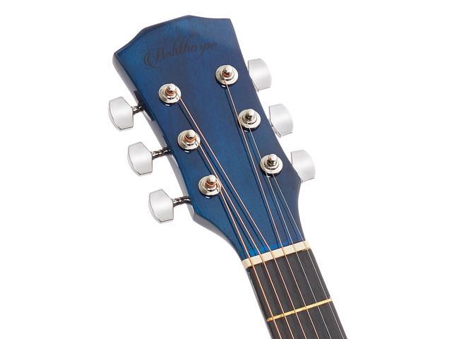Ashthorpe 41-inch Beginner Cutaway Acoustic Guitar Package (Blue), Full Size Basic Starter Kit w/ Gig Bag, Strings, Strap, Tuner, Picks