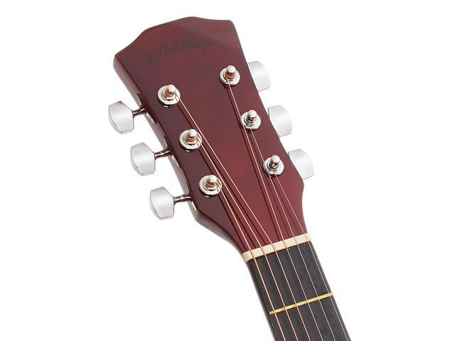 Ashthorpe 41-inch Beginner Cutaway Acoustic Guitar Package (Red), Full Size Basic Starter Kit w/ Gig Bag, Strings, Strap, Tuner, Picks