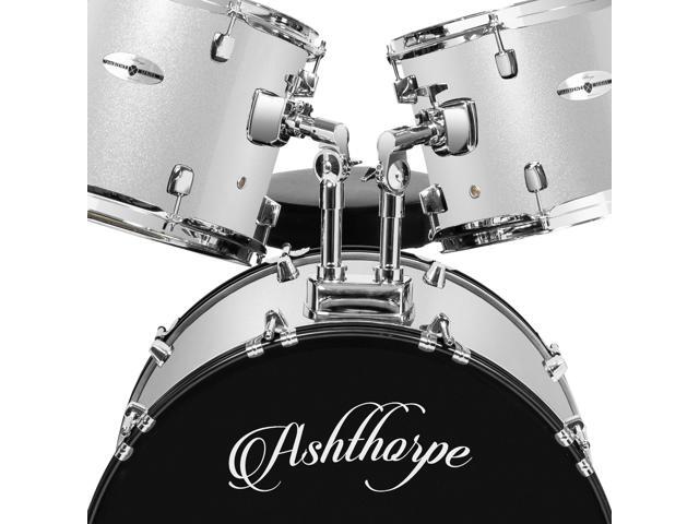 Ashthorpe 5-Piece Full Size Adult Drum Set with Remo Heads & Premium Brass Cymbals - Complete Professional Percussion Kit with Chrome Hardware -...