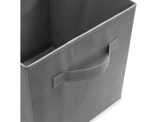 Casafield Set of 6 Collapsible Fabric Cube Storage Bins, Gray - 11' Foldable Cloth Baskets for Shelves, Cubby Organizers & More