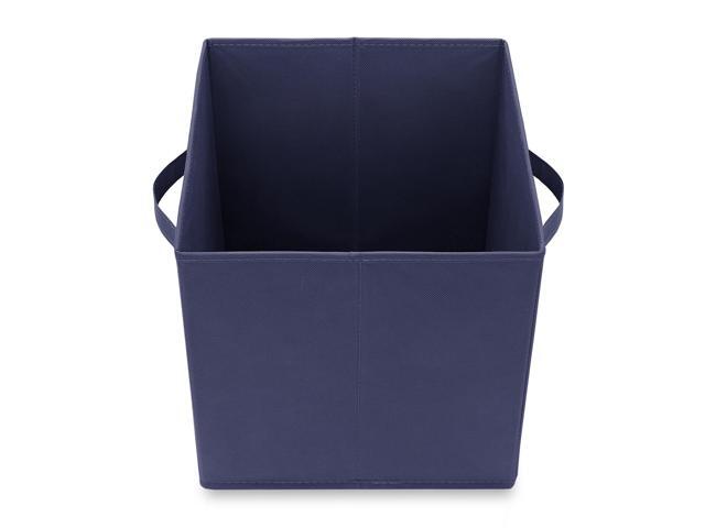 Casafield Set of 6 Collapsible Fabric Cube Storage Bins, Navy Blue - 11' Foldable Cloth Baskets for Shelves, Cubby Organizers & More
