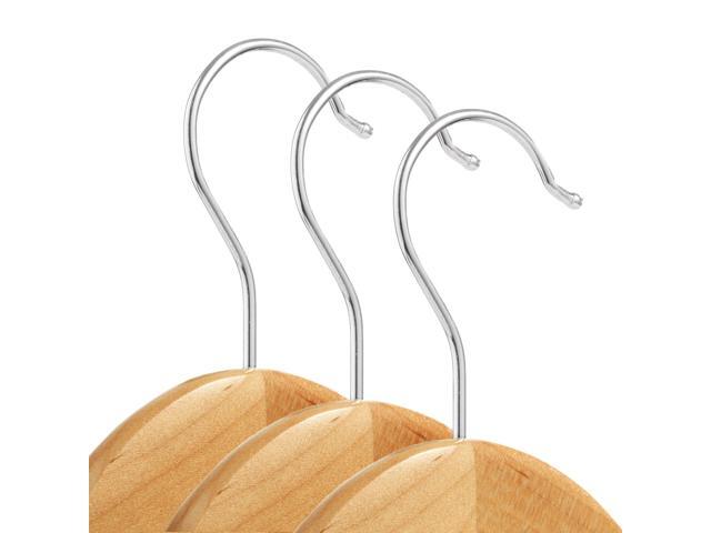 Casafield - 20 Natural Wooden Suit Hangers - Premium Lotus Wood with Notches & Chrome Swivel Hook for Dress Clothes, Coats, Jackets, Pants, Shirts,...