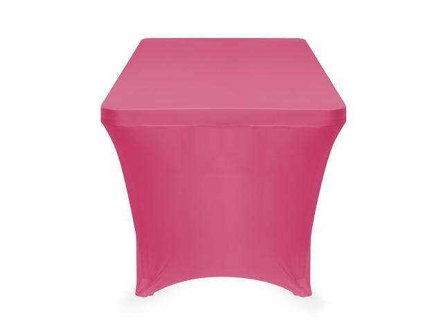 Lann's Linens - 6' Fitted Stretch Tablecloth for 72' x 30' Rectangular Table - Wedding / Banquet / Trade Show - Spandex Cloth Fabric Cover - Fuchsia