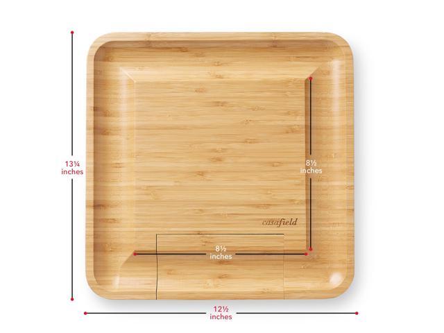 Casafield Bamboo Cheese Board and Knife Gift Set, Wooden Charcuterie Board Meat and Cheese Platter for Entertaining, Housewarming, Birthday, Wedding
