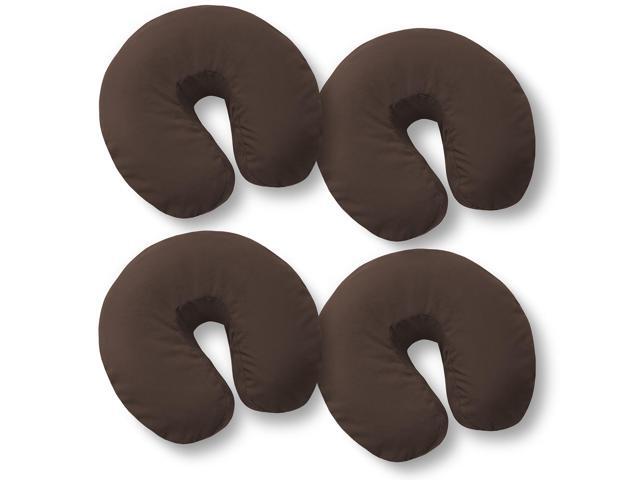 Saloniture 4-Pack Premium Microfiber Face Cradle Covers - Ultra Soft Fitted Massage Table Cradle Cover - Chocolate Brown