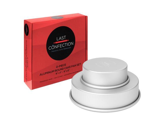 Last Confection 2-Piece Cake Pan Set - Includes 6' and 9' Round Aluminum Pans - 2' Deep