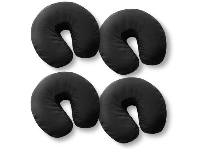 Saloniture 4-Pack Premium Microfiber Face Cradle Covers - Ultra Soft Fitted Massage Table Cradle Cover - Black