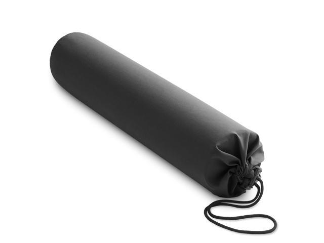 Saloniture Microfiber Cylinder Pillow Case Cover for Massage Table Bolsters - 30 x 6 Inch with Drawstring Closure, Black