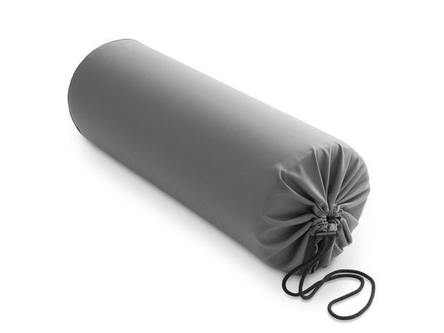 Saloniture Microfiber Cylinder Pillow Case Cover for Massage Table Bolsters - 30 x 9 Inch with Drawstring Closure, Gray