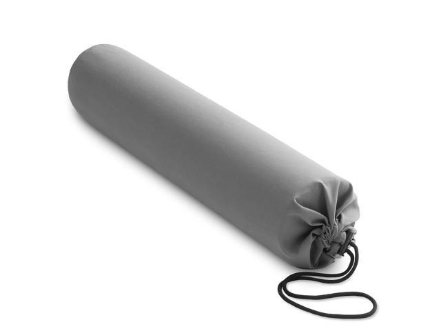Saloniture Microfiber Cylinder Pillow Case Cover for Massage Table Bolsters - 30 x 6 Inch with Drawstring Closure, Gray