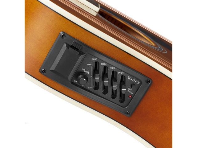 Ashthorpe Full-Size Cutaway Thinline Acoustic-Electric Guitar Package - Premium Tonewoods - Brown