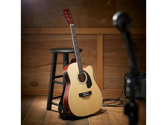 Ashthorpe Full-Size Cutaway Thinline Acoustic-Electric Guitar Package - Premium Tonewoods - Natural