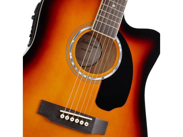 Ashthorpe Full-Size Cutaway Thinline Acoustic-Electric Guitar Package - Premium Tonewoods - Sunburst