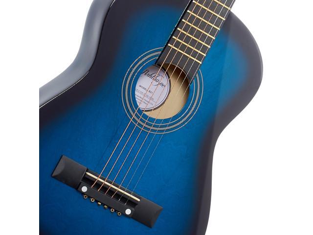 Ashthorpe 30-inch Beginner Acoustic Guitar Package (Blue), Basic Starter Kit w/ Gig Bag, Strings, Strap, Tuner, Picks