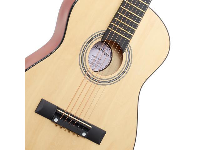 Ashthorpe 30-inch Beginner Acoustic Guitar Package (Natural), Basic Starter Kit w/ Gig Bag, Strings, Strap, Tuner, Picks