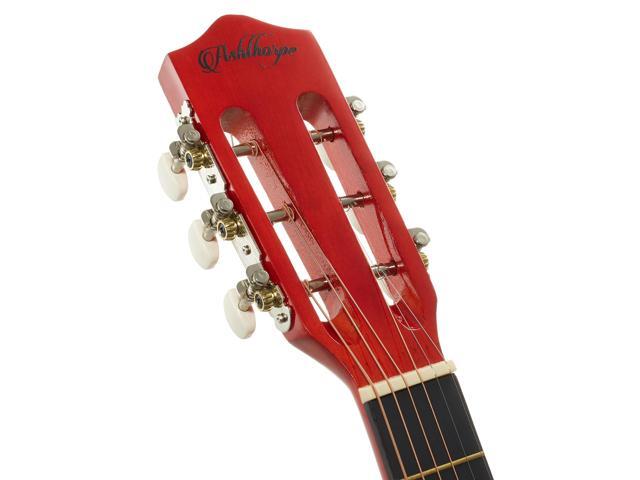 Ashthorpe 30-inch Beginner Acoustic Guitar Package (Natural), Basic Starter Kit w/ Gig Bag, Strings, Strap, Tuner, Picks