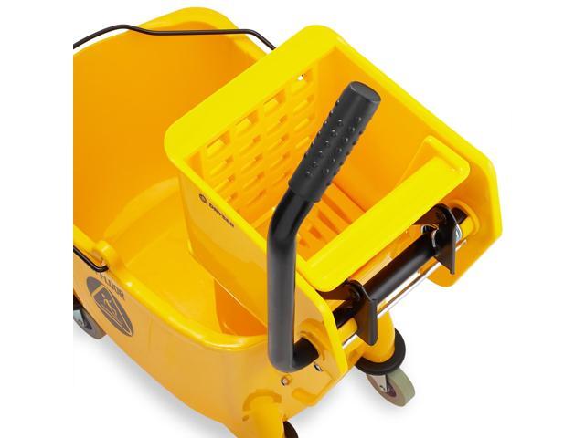Dryser Commercial Side Press Wringer Combo Mop Bucket, 33 Quart, Yellow