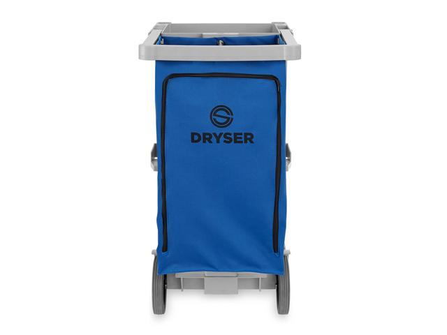 Dryser Commercial Janitorial Cleaning Cart on Wheels - Housekeeping Caddy with Shelves and Vinyl Bag
