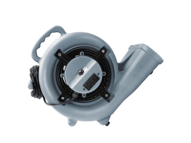 Dryser Air Mover Carpet Dryer 3 Speed 1/3 HP Industrial Floor Fan with 2 GFCI Outlets - Gray Stackable Carpet Drying Fan Blower