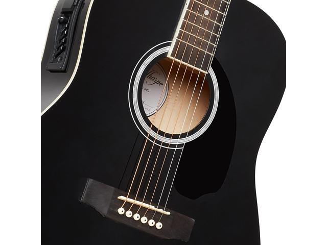 Ashthorpe Full-Size Dreadnought Acoustic Electric Guitar Package with 10 Watt Amp - Black
