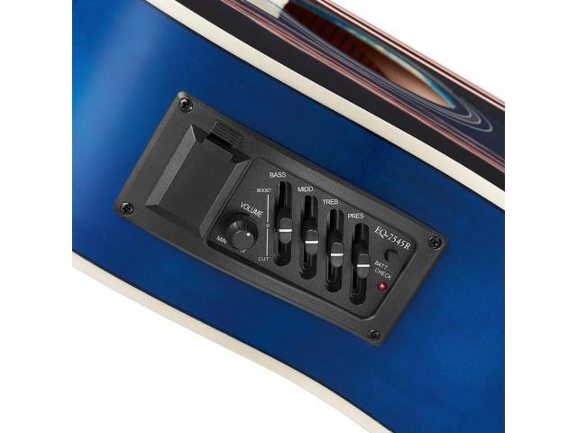 Ashthorpe Full-Size Dreadnought Cutaway Acoustic Electric Guitar Package with 10 Watt Amp - Blue