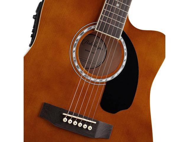 Ashthorpe Full-Size Dreadnought Cutaway Acoustic Electric Guitar Package with 10 Watt Amp - Brown