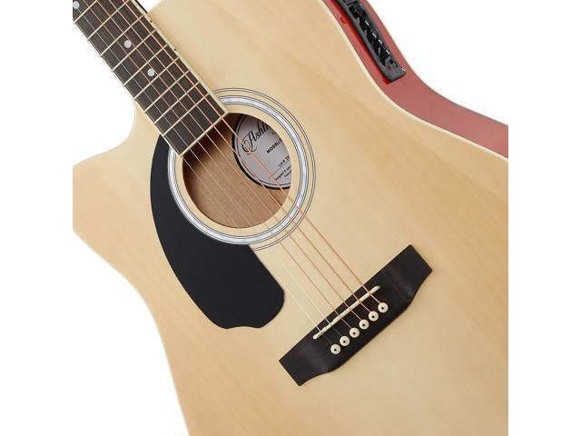 Ashthorpe Left Handed Full-Size Dreadnought Cutaway Acoustic Electric Guitar Package with 10 Watt Amp - Natural