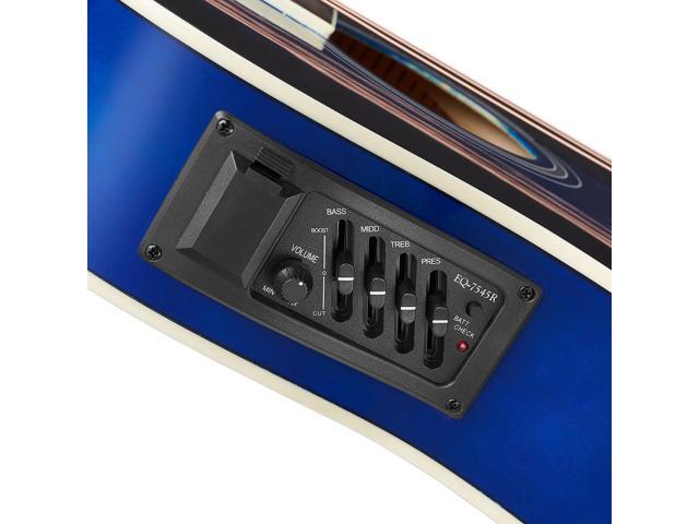 Ashthorpe Full-Size Thinline Cutaway Acoustic Electric Guitar Package with 10 Watt Amp - Blue