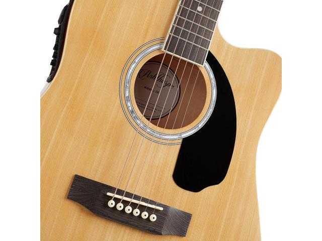 Ashthorpe Full-Size Thinline Cutaway Acoustic Electric Guitar Package with 10 Watt Amp - Natural