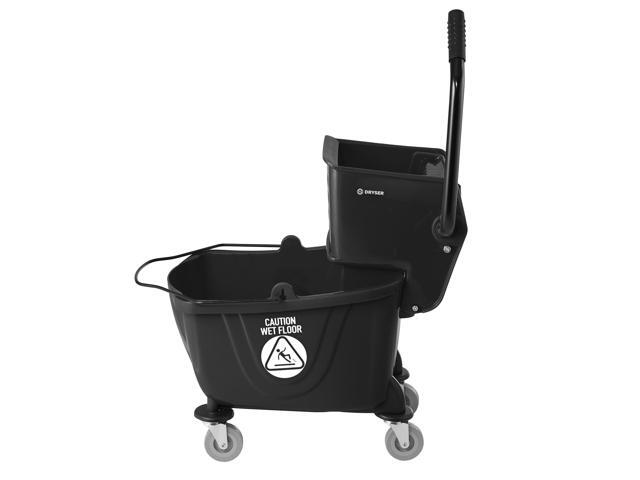 Dryser Commercial Mop Bucket with Side Press Wringer, 26 Quart, Black