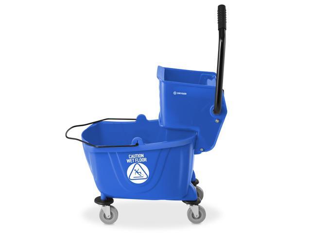 Dryser Commercial Mop Bucket with Side Press Wringer, 26 Quart, Blue