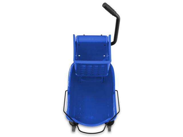 Dryser Commercial Mop Bucket with Side Press Wringer, 26 Quart, Blue