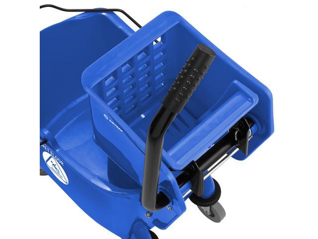 Dryser Commercial Mop Bucket with Side Press Wringer, 26 Quart, Blue