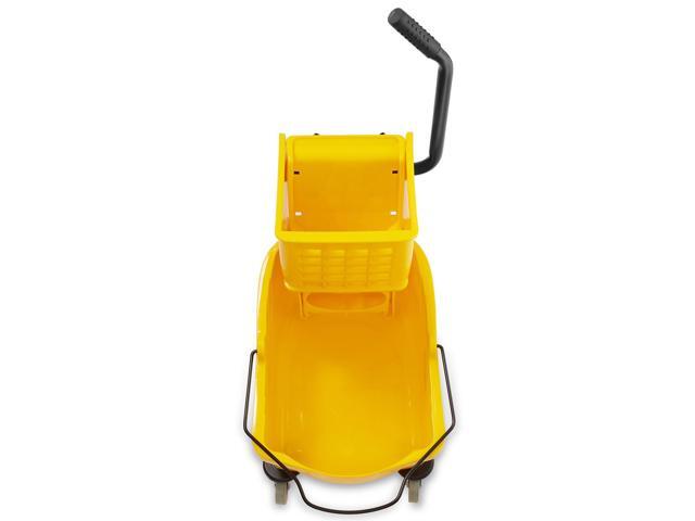 Dryser Commercial Mop Bucket with Side Press Wringer, 26 Quart, Yellow