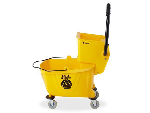 Dryser Commercial Mop Bucket with Side Press Wringer, 26 Quart, Yellow