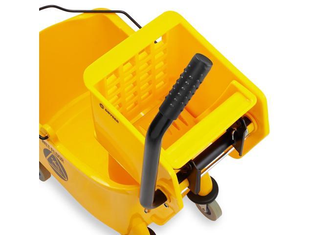 Dryser Commercial Mop Bucket with Side Press Wringer, 26 Quart, Yellow