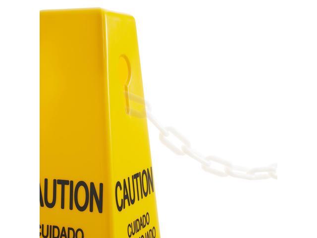 Dryser 3-Pack 26' Caution Wet Floor Cones - Yellow English/Spanish Warnings