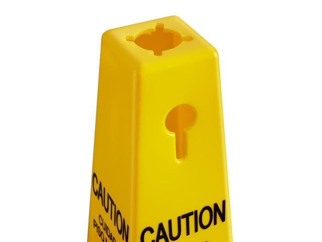 Dryser 3-Pack 26' Caution Wet Floor Cones - Yellow English/Spanish Warnings