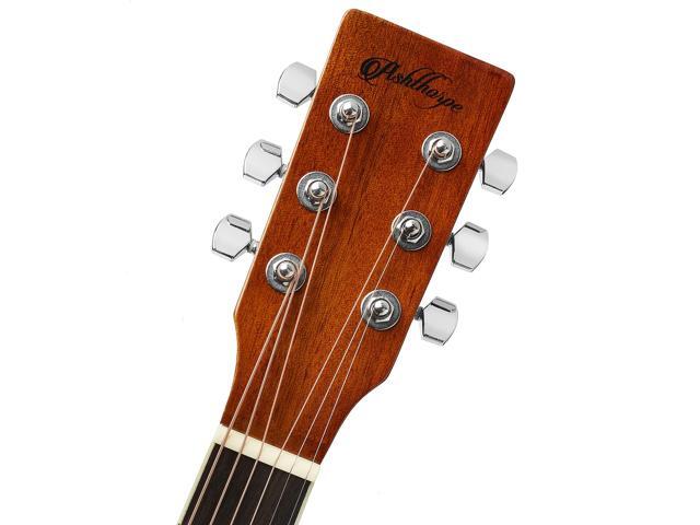 Ashthorpe Full-Size Dreadnought Acoustic Electric Guitar Package with 10 Watt Amp - Brown