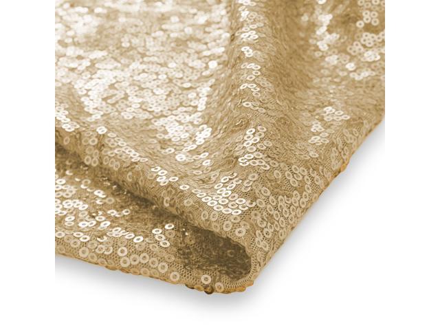 Lann's Linens (Set of 4) Sequin Photography Backdrop Curtains, Gold - 2ft x 8ft Tall Glitter Background Panels for Wedding, Party or Photo Booth